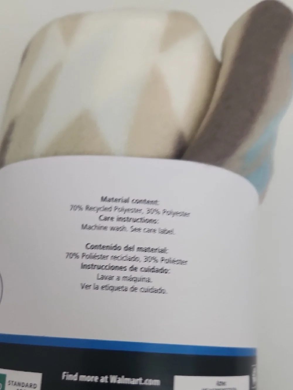 Mainstays Blue Cream Tan Fleece Throw Blanket
